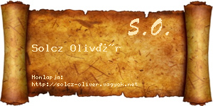 Solcz Olivér névjegykártya